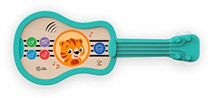 Baby Einstein Baby Einstein 12609 Hape Sing & Strum Magic Touch ukulele, muzyczna zabawka z drewna, z 6 melodiami i 2 dźwiękami zwierząt, wielokolorowa
