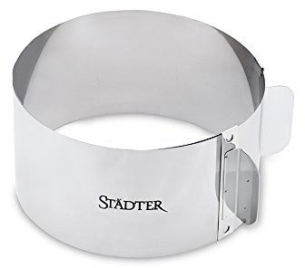 Staedter Pierścionek na tort Back rama ze stali nierdzewnej z uchwytami regulowana wysokość 9 cm od Städter 882010