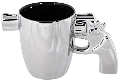 OOTB Revolver kubek filiżanka do kawy Mug kubek filiżanka kubek do kawy pistolet Srebrny (78/8106)