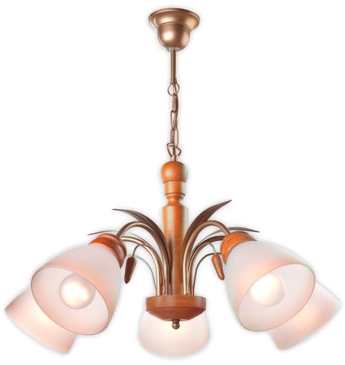 Lamkur Żyrandol na łańcuchu TULIPAN 5xE27/60W/230V