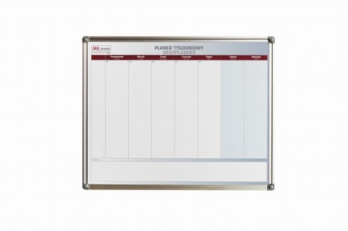 Allboards Planer TYGODNIOWY suchościeralny magnetyczny 150x100 cm PL1510T