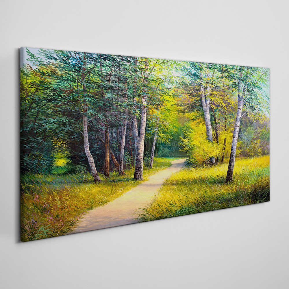 PL Coloray Obraz Canvas drzewa przyroda droga trawa 120x60cm