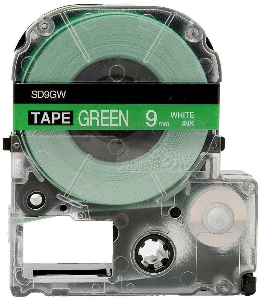 Epson LK-SD9GW, 9mm x 9m, biały druk / zielony podkład, taśma zamiennik