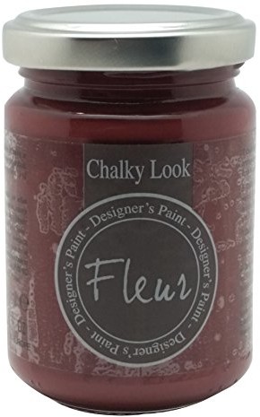 Fleur Paint To do Fleur Shabby farba mineralna borosilikat farba Chalky Look do mebli Upcycling kolor 12020 angielski Maroon czerwono-brązowe 130 ML  100 ML = 10,65 Euro 12020