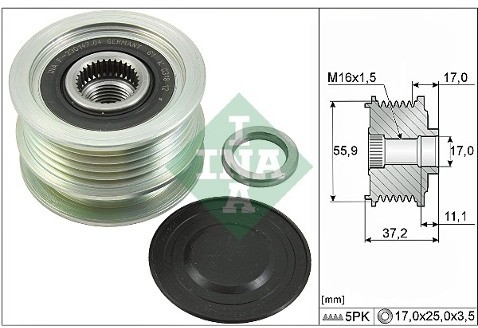 INA Sprzęgło jednokierunkowe alternatora INA 535 0116 10