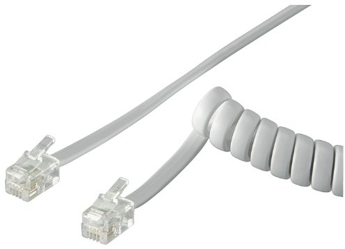 Wentronic Tel Modu Spiral RJ10/White; kabel spiralny słuchawka telefoniczna; 2 X Modular wtyczka RJ10 4P4 °C [SC], biały 4040849502460
