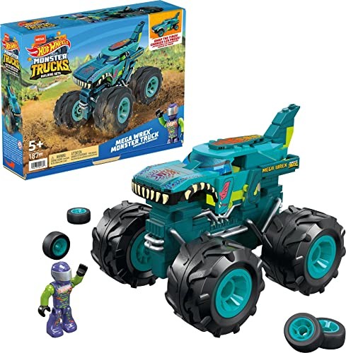 Mattel MEGA Mega Monster Trucks Mega Wrex Pojazd do zbudowania Zestaw klocków HDJ95 HDJ95