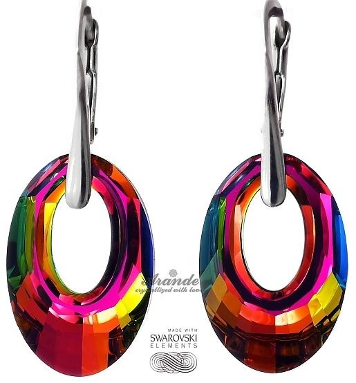 Swarovski piękne kolczyki VITRAIL HELIOS SREBRO