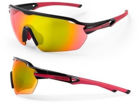 Accent Okulary Reflex czarno-różowe, 2 pary soczewek