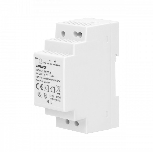 Orno Zasilacz na szynę DIN 12VDC, 2A, 24W, szerokość 2 moduły AP_215718