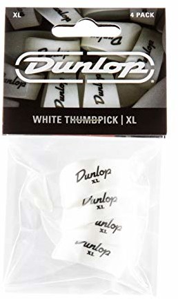 Dunlop Jim białe plastikowe kciuki Ex Large - 4 kostki 9004P