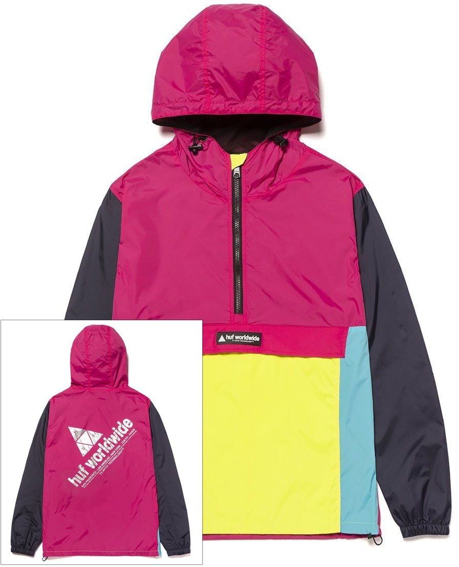HUF kurtka męska WAVE ANORAK JACKET Hot Pink