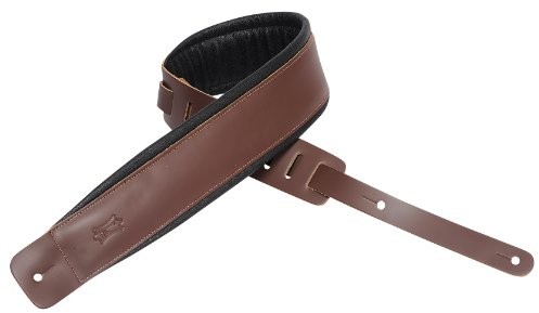 Levy's Levy's DM1PD-BRN 7,6 cm wyściełane paski do gitary z odzieżą skórzany tył - brązowy DM1PD-BRN