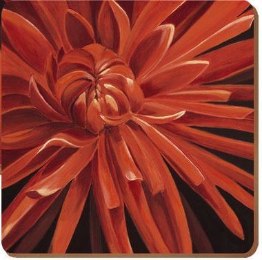 Creative Tops PODKŁADKI NA STÓŁ - Red Floral - Czerwony Kwiat - MAŁE / z ZAMSZEM - KPL. 4 SZT. 2665