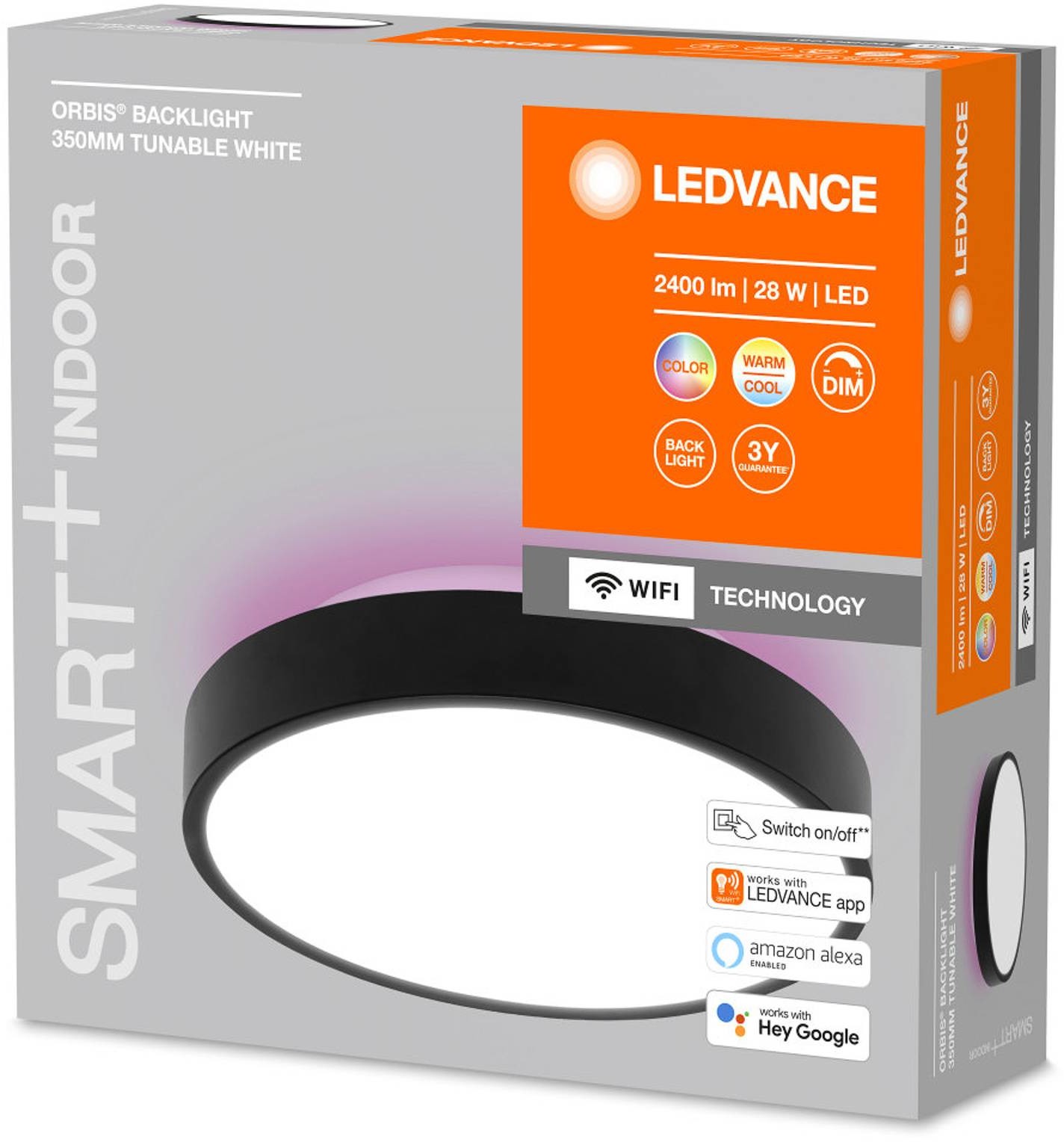 LEDVANCE SMART+ SMART+ WiFi Orbis Backlight czarna 35cm