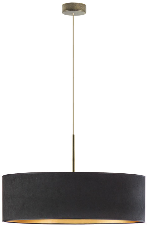 LYSNE Stylowa lampa wisząca do salonu SINTRA VELUR fi 60 cm kolor czarny ze złotym wnętrzem 14531V/1129 kolor czarny ze złotym wnętrzem