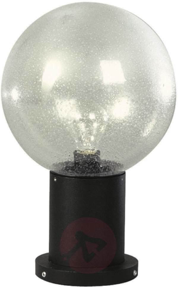 Albert Leuchten Lampa na cokół II czarna ze szkłem pęcherzykowym