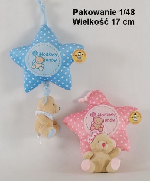 Deef Gwiazdka Różowa/Niebieska z Misiem 03247