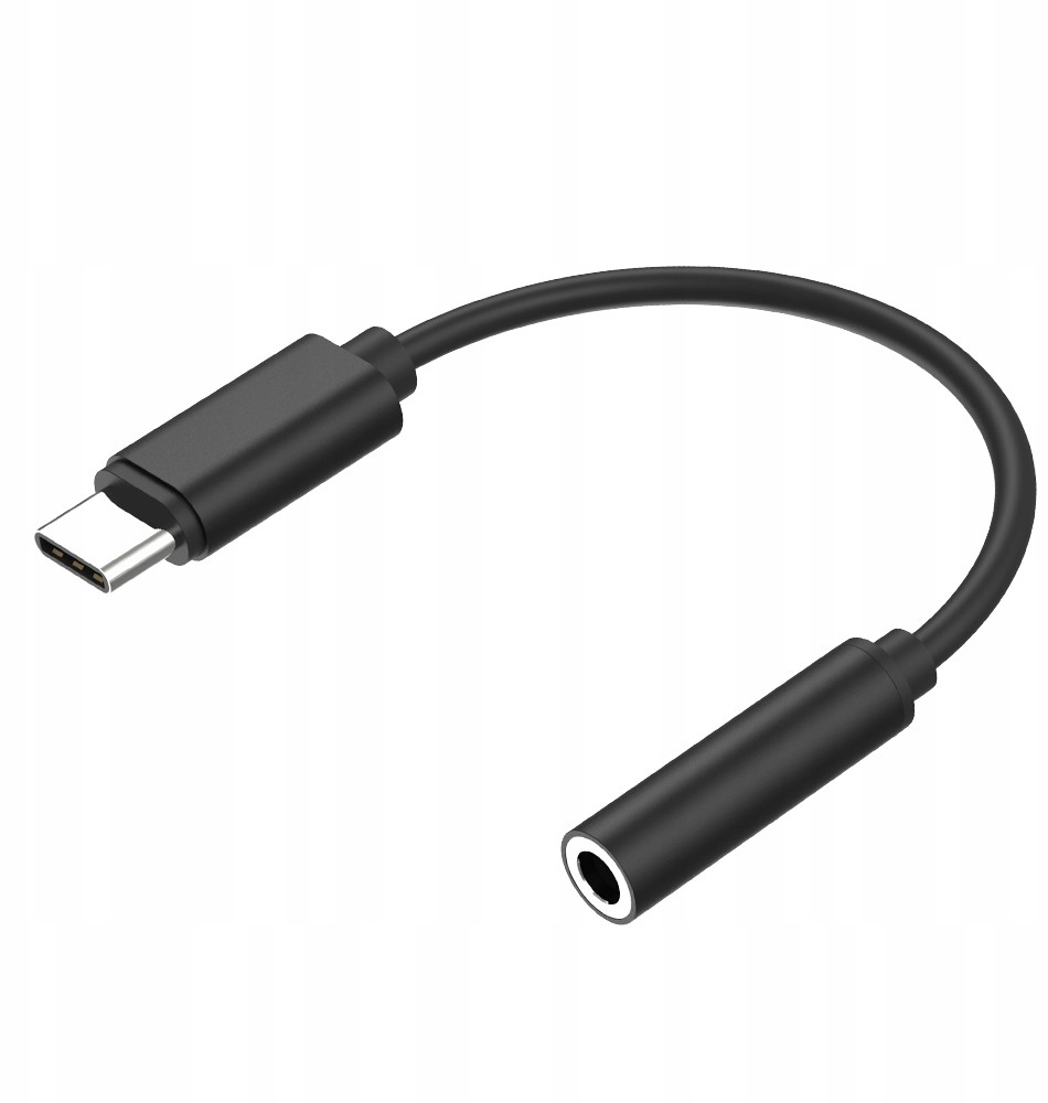 Adapter słuchawek Usb Typ C na Jack 3,5 Czarny Hf