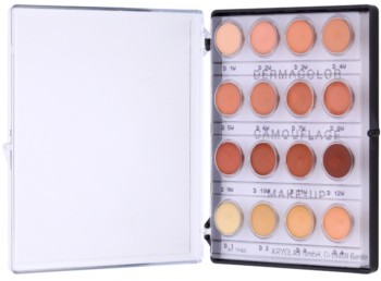 KRYOLAN Dermacolor Camouflage System mini paleta kremowych korektorów o wysokim kryciu 16 odcieni odcień 1W 12W 12 g