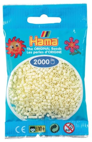 Hama perły 501-02 - mini perły, 2000 sztuk kremowe