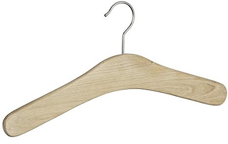 Wenko WENKO garderoby wieszak na ubrania Berlin dąb naturalny pokrowiec na deskę do prasowania, drewno, brązowa, 1 x 42 x 18 cm 64122100