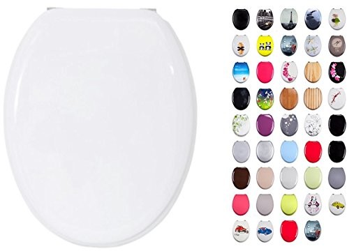 MSV 140003 deska sedesowa WC, MDF/ze stali nierdzewnej, 42,5 x 36,5 x 1,7 cm, biały 140003