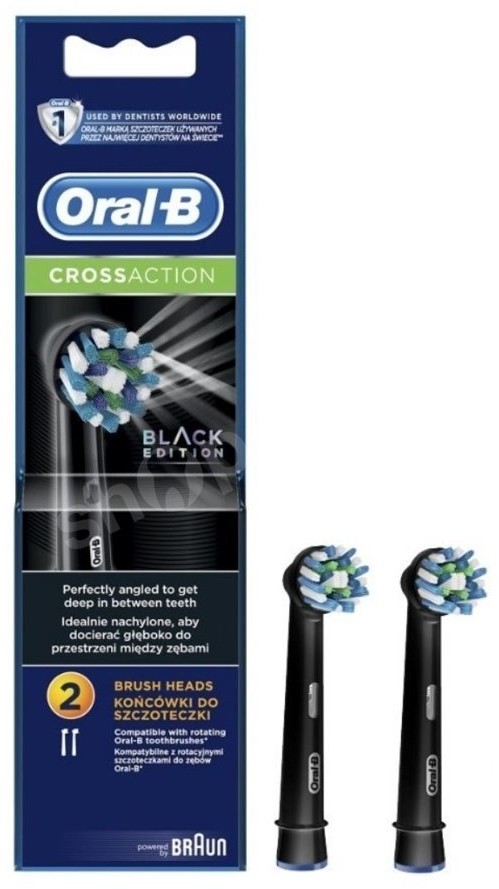 Oral-B Braun ORAL-B Braun CrossAction Black końcówki do szczoteczki elektrycznej ORAL-B czarne 2 sztuki