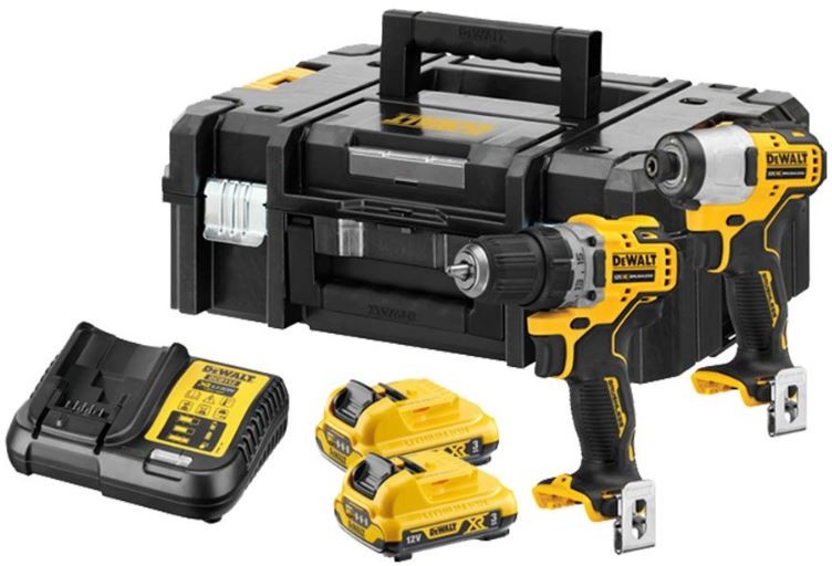 DeWALT akumulatorowy zestaw Combo DCD701+DCF801, 12V Li-Ion 2x3,0Ah, [DCK2110L2T] DCK2110L2T-QW