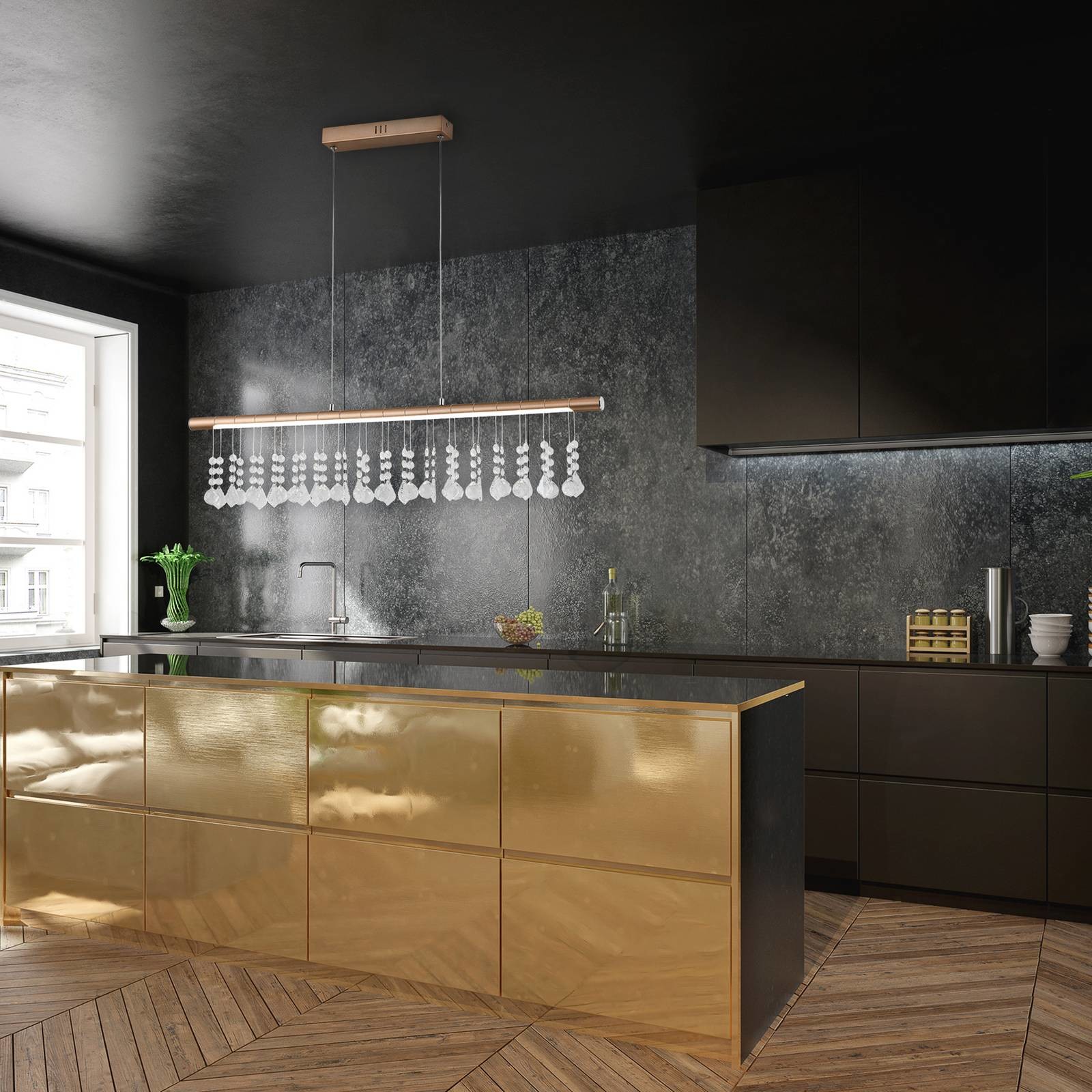 Näve Lampa wisząca LED Nobilis, nikiel satynowy