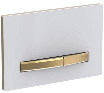 Geberit Sigma50 Przycisk spłukujący WC biały/mosiądz 115.672.11.2