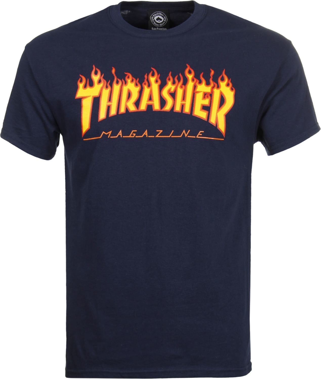 Thrasher t-shirt FLAME LOGO NAVY