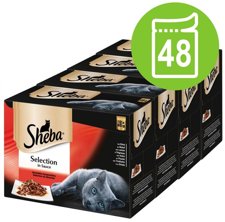 Sheba Selection/Delicato 96 x 85 g + Classic Soup 4 x 40 g gratis! Selection Wybór Drobiowy w sosie + Soup Kurczak i filety z tuńczyka