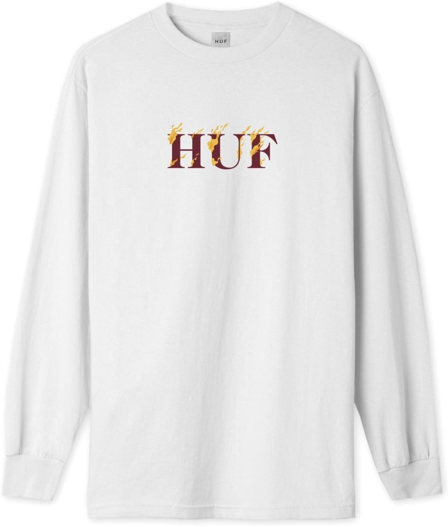 HUF t-shirt HUF BURNING LS TEE White