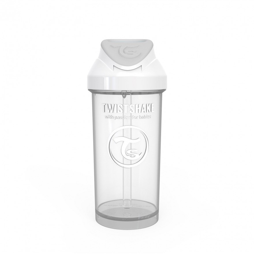 Twistshake Twistshake Kubek niekapek ze słomką Biały - 360 ml
