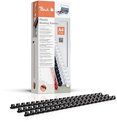 Peach PB410  02 plastik począwszy od ofert dla prestiżowych klientów po raporty roczne DIN A4, 10 MM, 65 arkuszy, 100 sztuk, w kolorze czarnym PB410-02