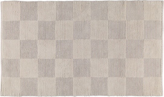 Cawo Dywanik łazienkowy szachownica 60 x 100 cm beżowy tkany ręcznie 1005 366 60/100