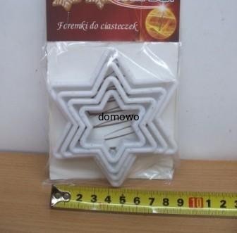 PLASTIKOWE FOREMKI GWIAZDKI DO CIASTEK CIASTA-4szt
