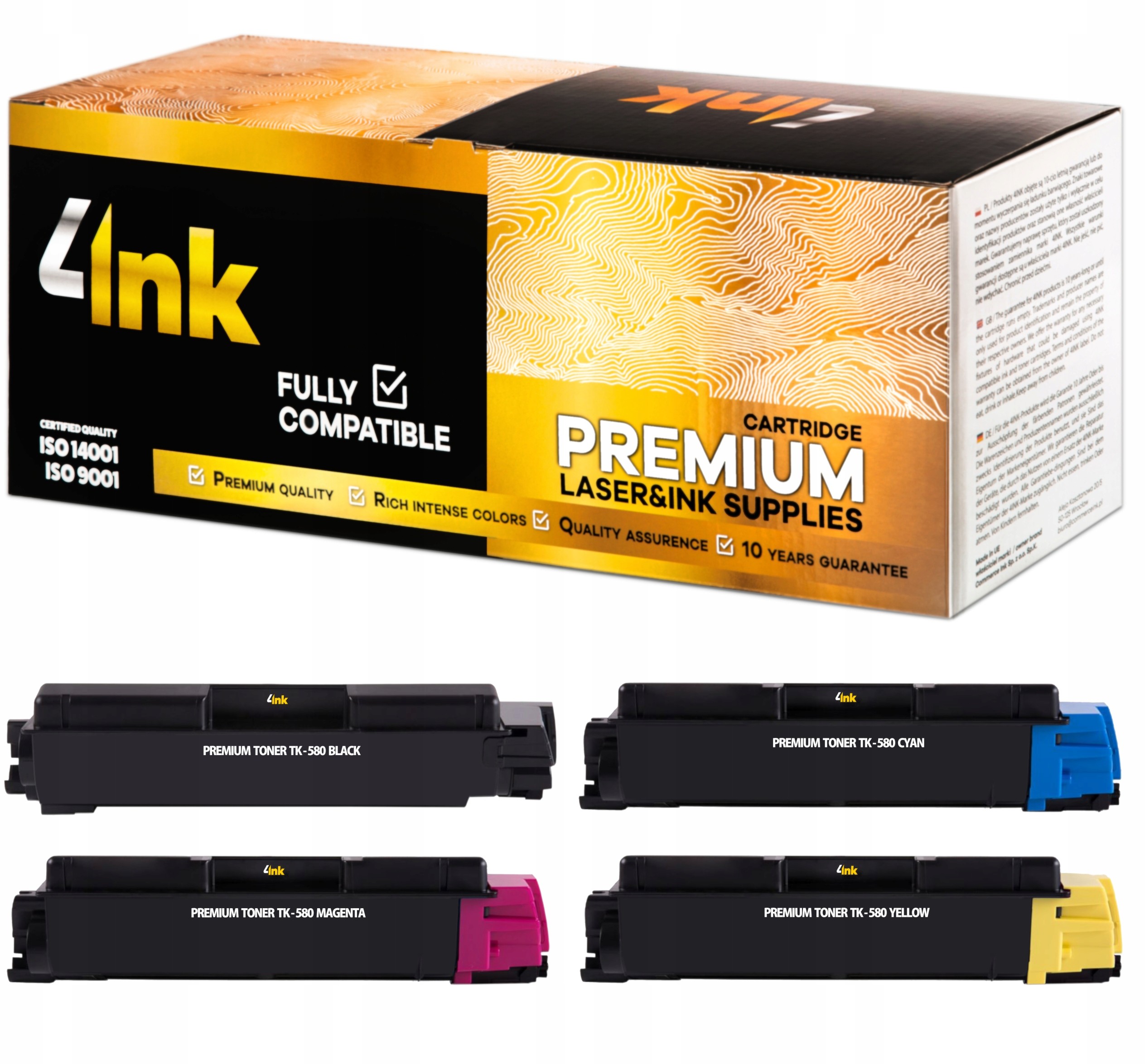4x Toner TK-580 Do Drukarki Kyocera 5150DN 6021CDN