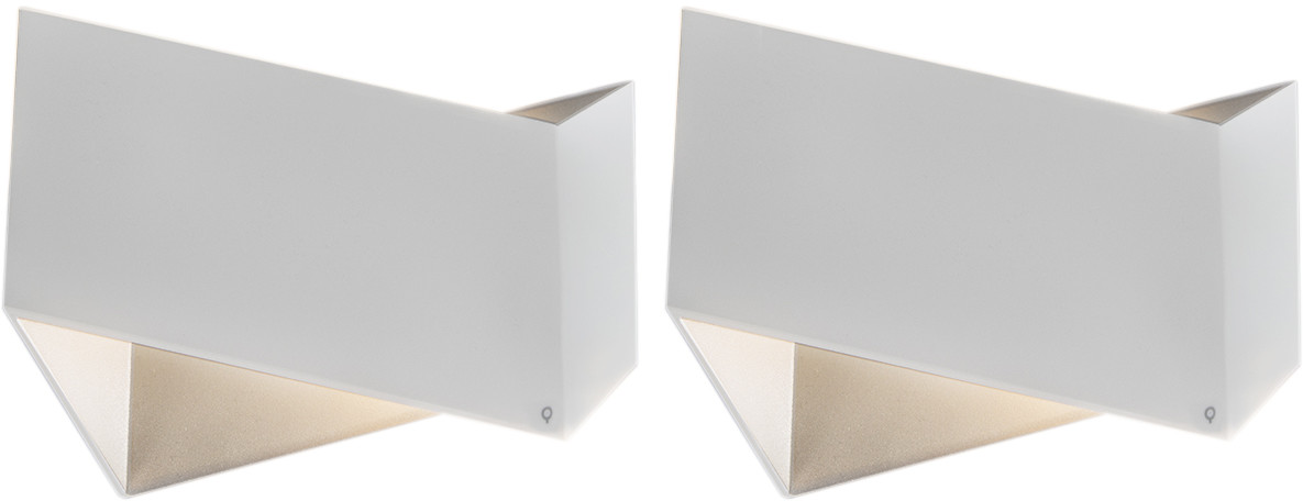 QAZQA Zestaw 2 x designerski kinkiet biały - Fold