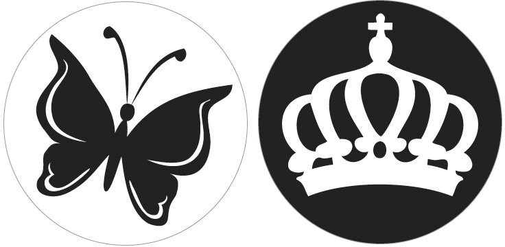 Rayher Rayher, etykiety, motyl i korona, 2 sztuki