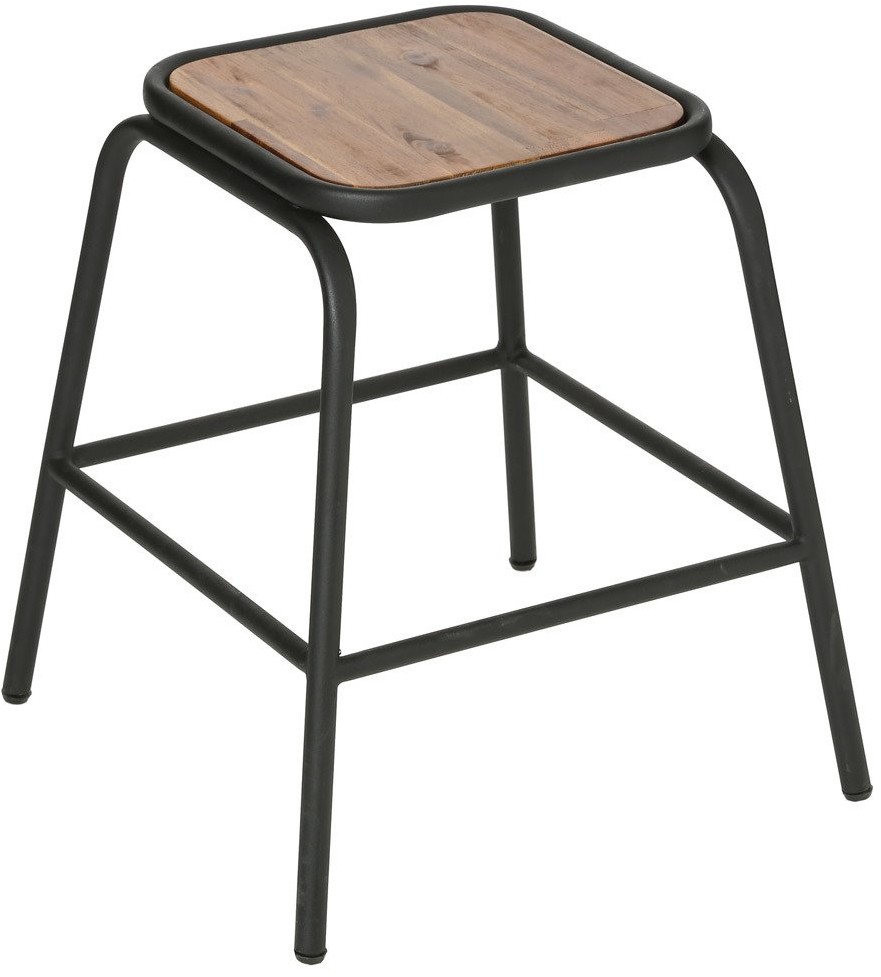 Atmosphera Taboret z drewnianym siedziskiem i metalowym stelażem poręczny mebel w stylu skandynawskim Atmosphera Créateur dintérieur B07GWBZ8KZ