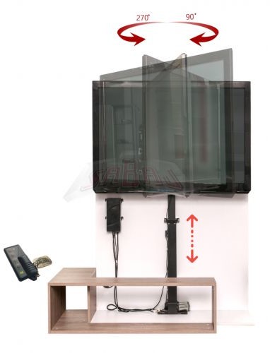 Sabaj System Elektryczny podnośnik do telewizora regulowany K-1 z głowicą rotacyjną Rotating Lift K-1 WINDA TV Maksymalna przekątna ekranu 44