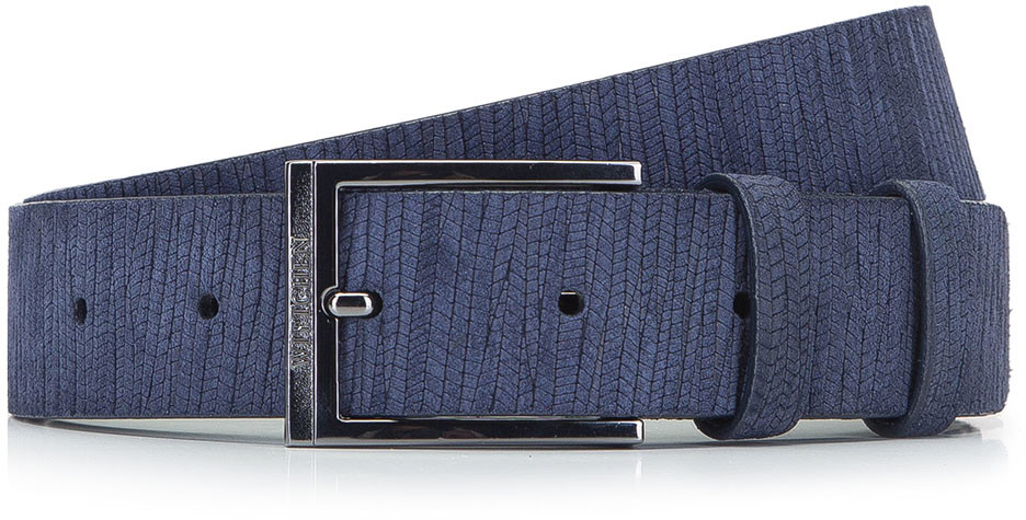 Wittchen Męski pasek ze skóry welurowej tłoczony 92-8M-365-7