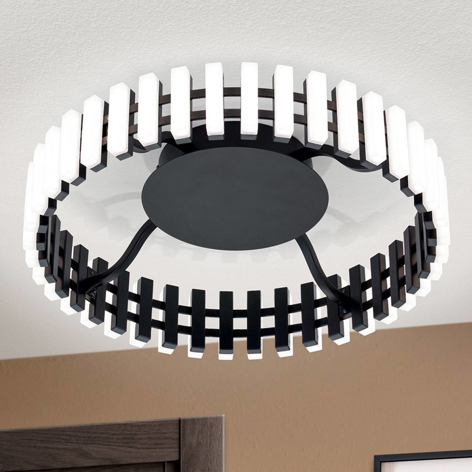 Orion Lampa sufitowa LED Mansion, czarno-biała 43 cm