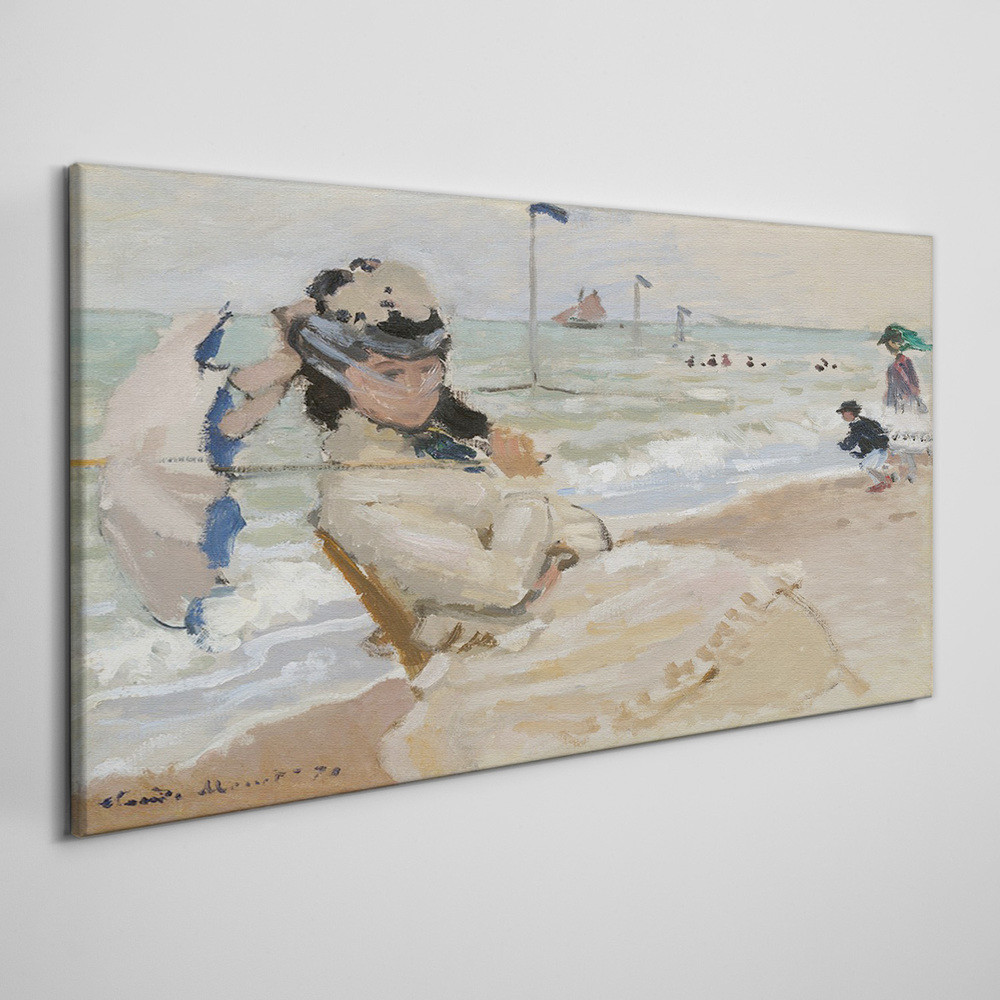 PL Coloray Obraz na Płótnie Camille plaża Trouville Monet 100x50cm