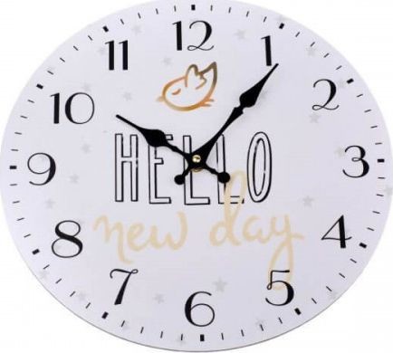 NoName Zegar naścienny Hello new day, śr. 34 cm