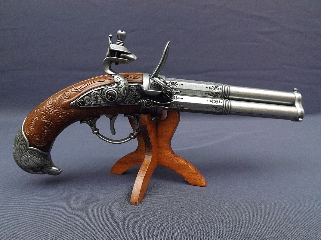 Denix SA REPLIKA TRZY LUFOWY PISTOLET NA STOJAKU MODEL 1306+800 1306+800