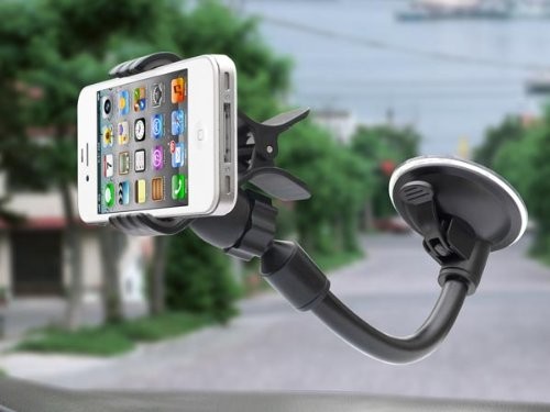 System-S System S KFZ Auto mocowanie na przednią szybę uchwyt z łabędzia szyja podstawą ssącą i zacisk do mocowania do smartfonów telefonów komórkowych Navi uniwersalny 43722866