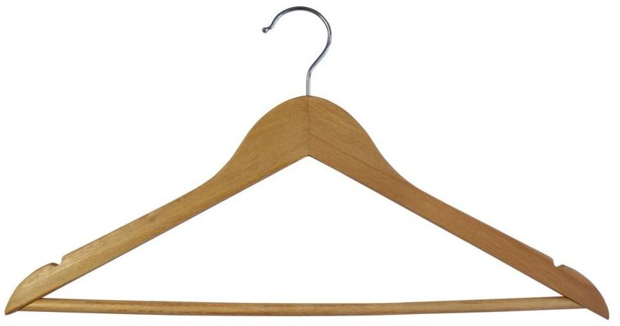 SPACEO Zestaw wieszaków drewnianych z poprzeczką 8 szt. Spaceo